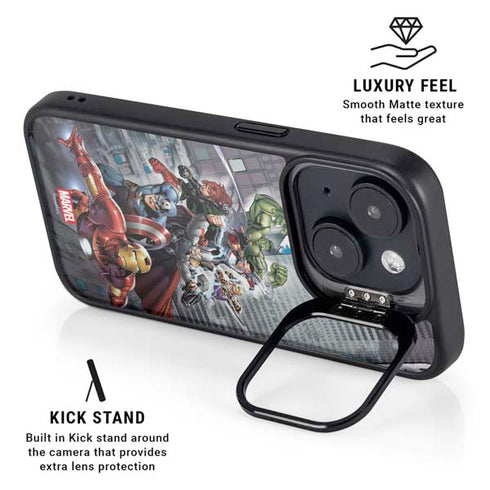 Marvel Avengers Attack iPhone 14 Plus Kickstand Case