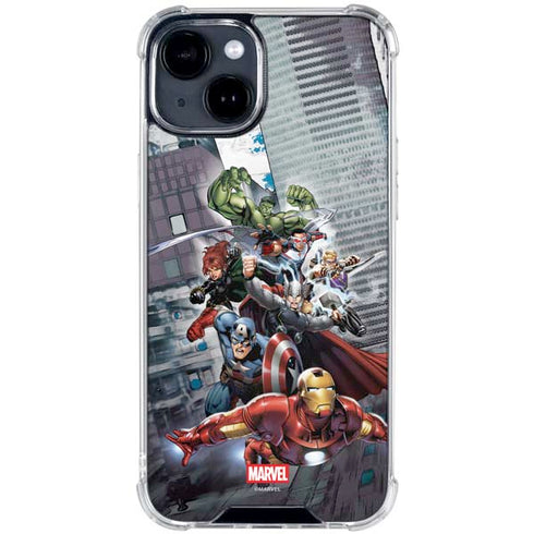 Marvel Avengers Attack iPhone 15 Plus Clear Case