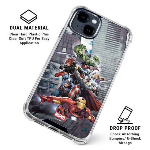 Marvel Avengers Attack iPhone 15 Plus Clear Case