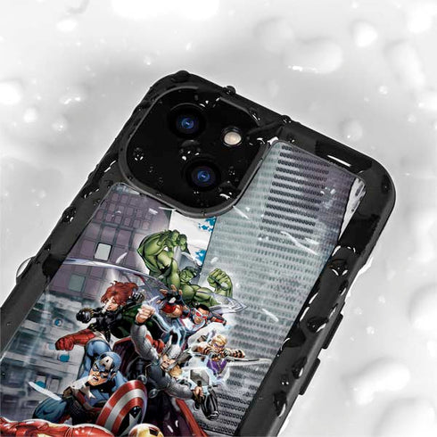 Marvel Avengers Attack iPhone 15 Plus Waterproof Case