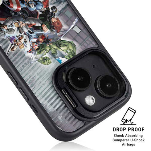 Marvel Avengers Attack iPhone 16 Plus Kickstand Case