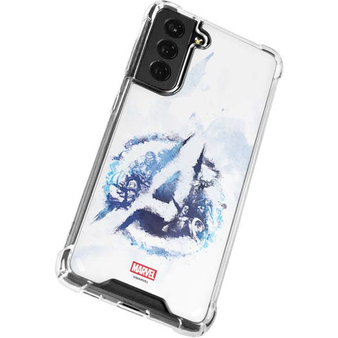 Marvel Avengers Blue Logo Galaxy S22 Plus Clear Case
