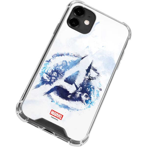 Marvel Avengers Blue Logo iPhone 12 Clear Case