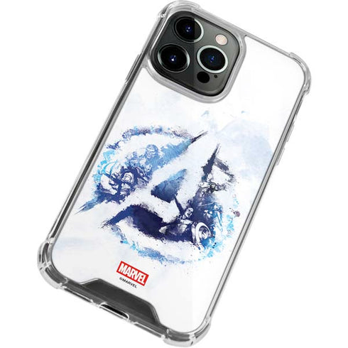 Marvel Avengers Blue Logo iPhone 14 Pro Clear Case