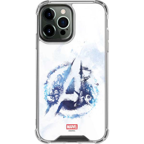 Marvel Avengers Blue Logo iPhone 14 Pro Max Clear Case
