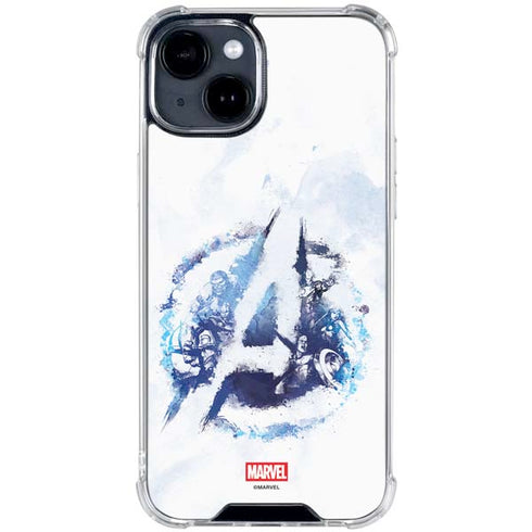 Marvel Avengers Blue Logo iPhone 15 Plus Clear Case