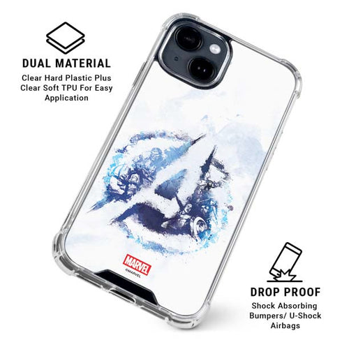 Marvel Avengers Blue Logo iPhone 15 Plus Clear Case