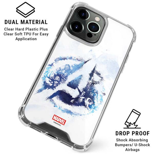 Marvel Avengers Blue Logo iPhone 15 Pro Clear Case