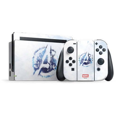 Marvel Avengers Blue Logo Nintendo Switch Bundle Skin