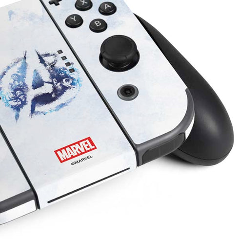 Marvel Avengers Blue Logo Nintendo Switch Bundle Skin