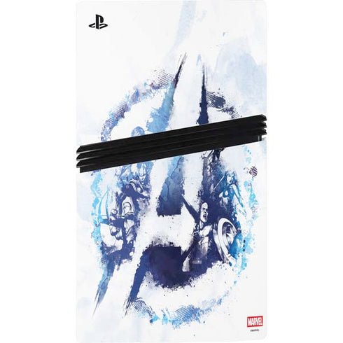 Marvel Avengers Blue Logo PS5 Pro Console Skin