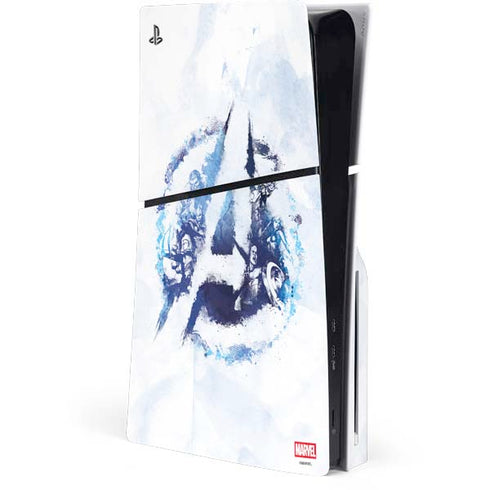 Marvel Avengers Blue Logo PS5 Slim Disk Console Skin