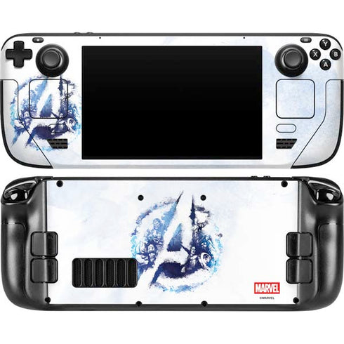 Marvel Avengers Blue Logo Steam Deck Handheld Gaming Computer OLED Skin