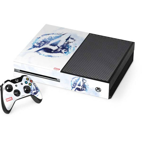 Marvel Avengers Blue Logo Xbox One Console and Controller Bundle Skin