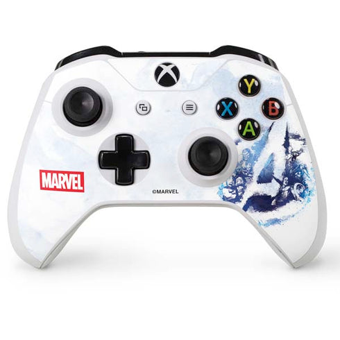 Marvel Avengers Blue Logo Xbox One S Console and Controller Bundle Skin