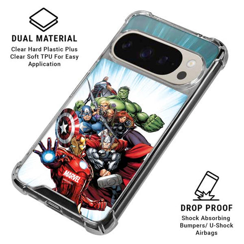 Marvel Avengers Team Google Pixel 9 Pro XL Clear Case