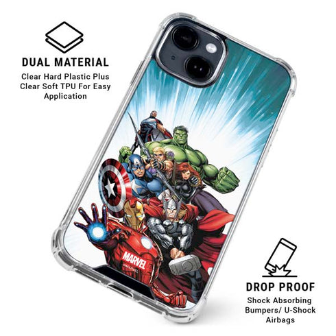 Marvel Avengers Team iPhone 15 Plus Clear Case