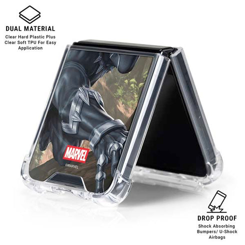 Marvel Black Panther In the Jungle Galaxy Z Flip6 Clear Case