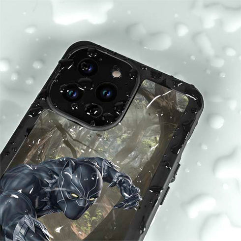 Marvel Black Panther In the Jungle iPhone 14 Pro Max Waterproof Case