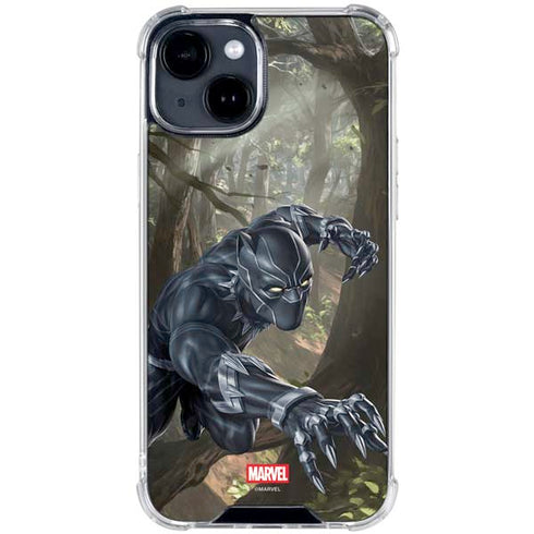 Marvel Black Panther In the Jungle iPhone 15 Plus Clear Case