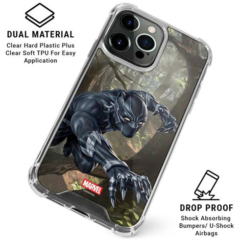 Marvel Black Panther In the Jungle iPhone 15 Pro Clear Case