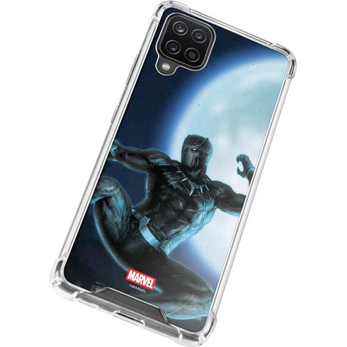 Marvel Black Panther Jumping Through Air Galaxy A12 Clear Case