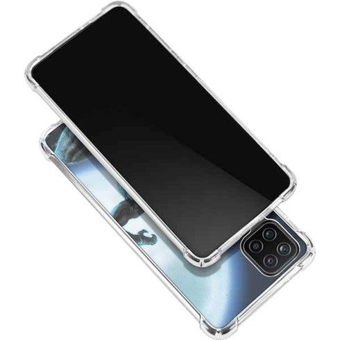 Marvel Black Panther Jumping Through Air Galaxy A12 Clear Case