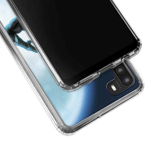 Marvel Black Panther Jumping Through Air Galaxy A21 Clear Case