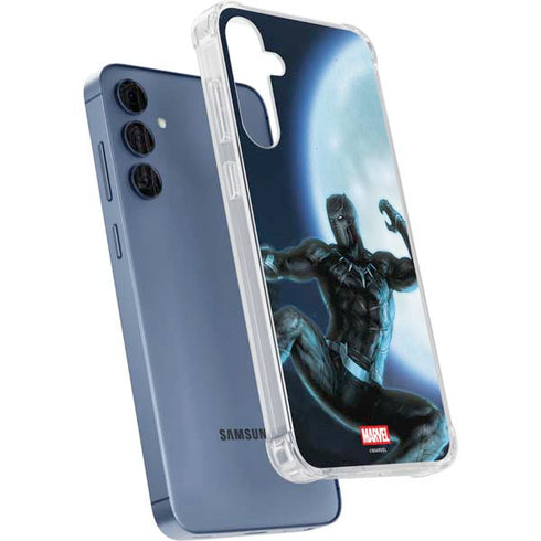 Marvel Black Panther Jumping Through Air Galaxy A35 5G Clear Case