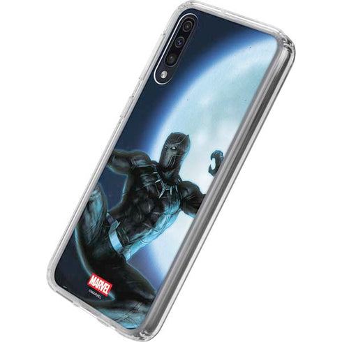 Marvel Black Panther Jumping Through Air Galaxy A50 Clear Case