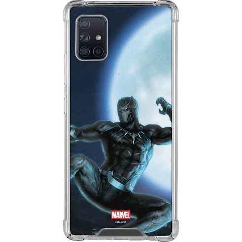 Marvel Black Panther Jumping Through Air Galaxy A51 5G Clear Case