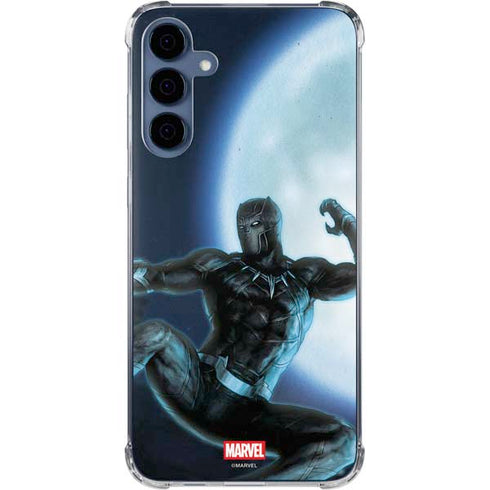 Marvel Black Panther Jumping Through Air Galaxy A55 5G Clear Case