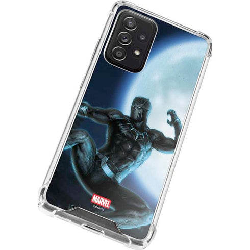 Marvel Black Panther Jumping Through Air Galaxy A72 5G Clear Case