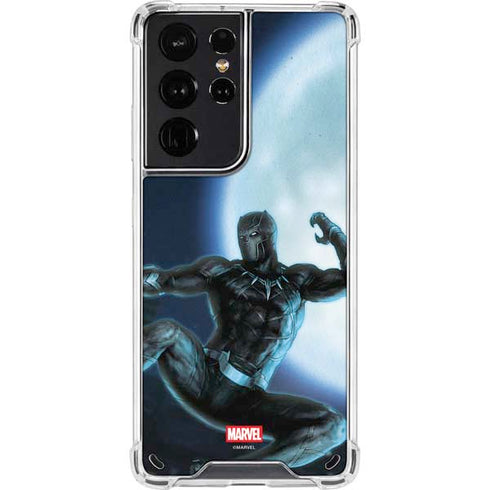 Marvel Black Panther Jumping Through Air Galaxy S21 Ultra 5G Clear Case