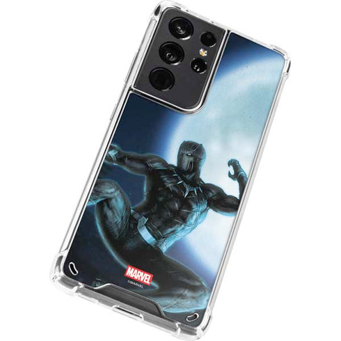 Marvel Black Panther Jumping Through Air Galaxy S21 Ultra 5G Clear Case