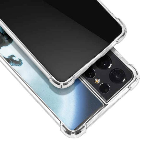 Marvel Black Panther Jumping Through Air Galaxy S21 Ultra 5G Clear Case