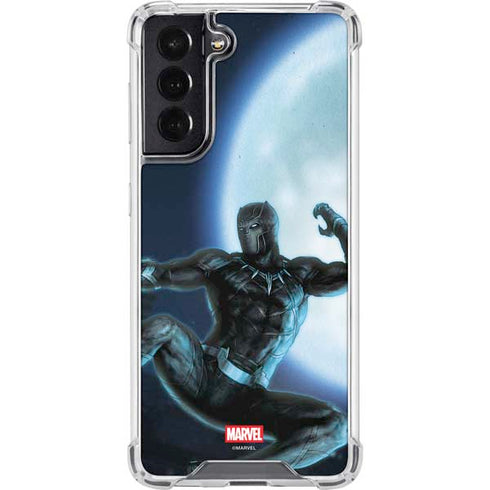 Marvel Black Panther Jumping Through Air Galaxy S22 Clear Case