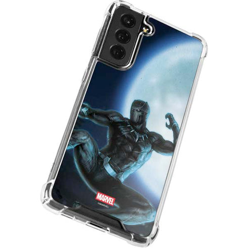 Marvel Black Panther Jumping Through Air Galaxy S22 Plus Clear Case