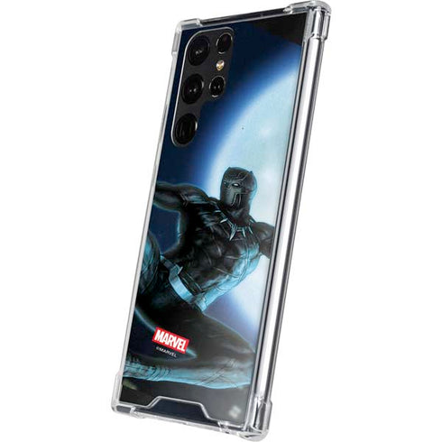 Marvel Black Panther Jumping Through Air Galaxy S22 Ultra Clear Case