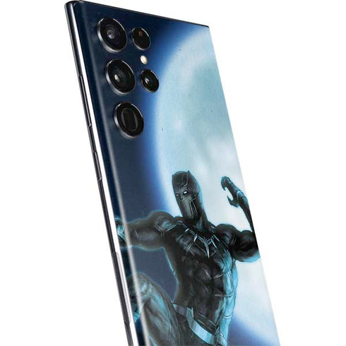 Marvel Black Panther Jumping Through Air Galaxy S22 Ultra Skin