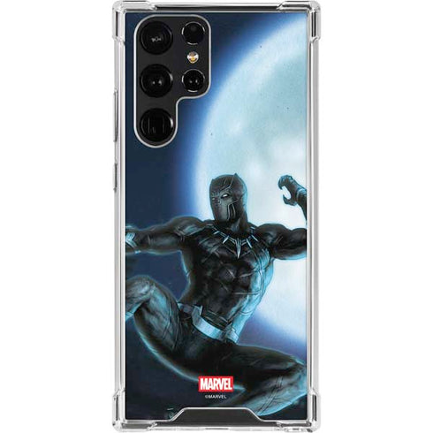 Marvel Black Panther Jumping Through Air Galaxy S23 Ultra Clear Case
