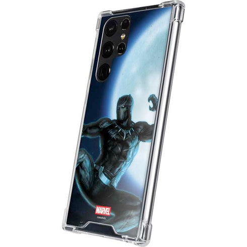 Marvel Black Panther Jumping Through Air Galaxy S23 Ultra Clear Case