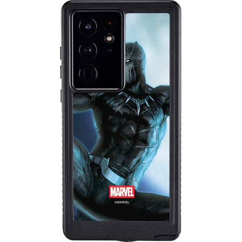 Marvel Black Panther Jumping Through Air Galaxy S24 Ultra Waterproof Case