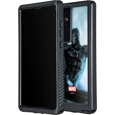 Marvel Black Panther Jumping Through Air Galaxy S24 Ultra Waterproof Case