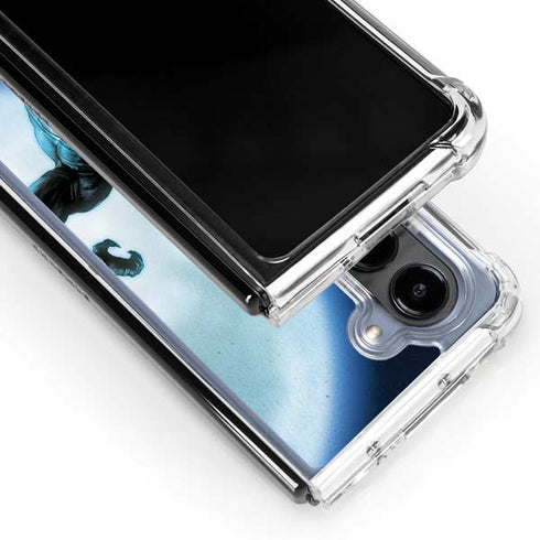 Marvel Black Panther Jumping Through Air Galaxy Z Fold5 5G Clear Case