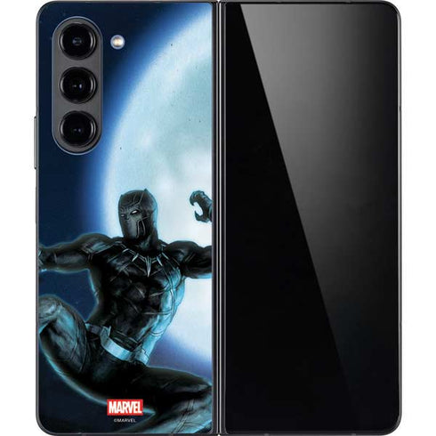 Marvel Black Panther Jumping Through Air Galaxy Z Fold5 5G Skin