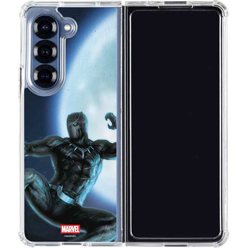 Marvel Black Panther Jumping Through Air Galaxy Z Fold6 Clear Case