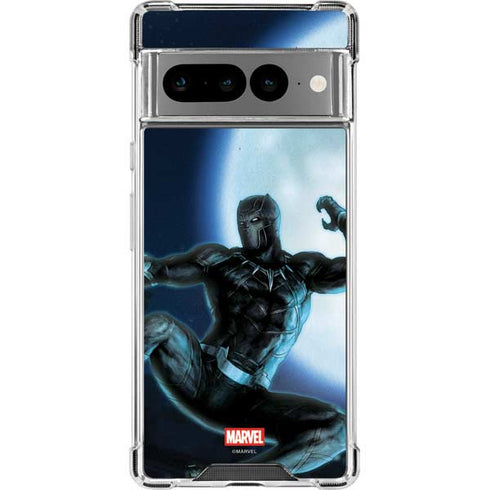 Marvel Black Panther Jumping Through Air Google Pixel 7 Pro Clear Case