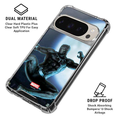 Marvel Black Panther Jumping Through Air Google Pixel 9 Pro XL Clear Case