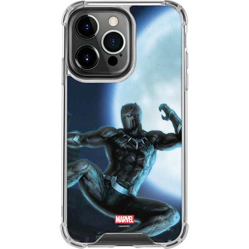 Marvel Black Panther Jumping Through Air iPhone 13 Pro Clear Case